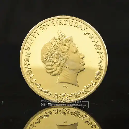 现货2枚英国女王皇冠90周年纪念币加拿大枫叶生日寿币收藏币硬币

