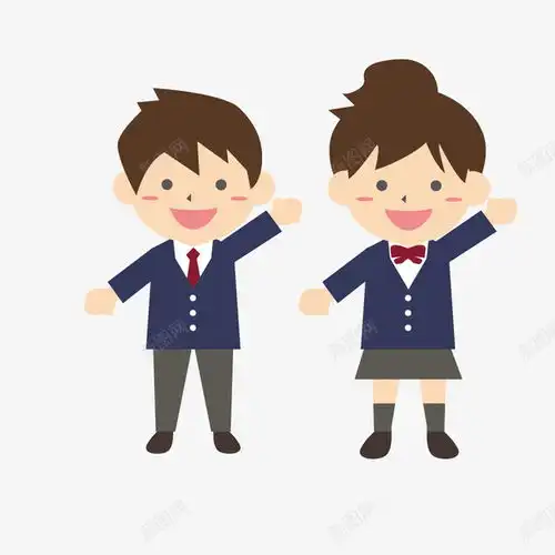 开学季卡通扁平化男女学生高清素材设计图片免费下载页面网页平面电商创意素材png素材扁平人物素材
