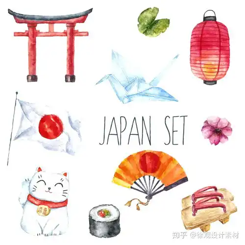 8套日系手绘插画小清新手帐素材插图日系复古风插画psd源文件
