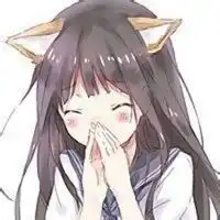 猫耳少女头像可爱打着伞微信头像图片大全

