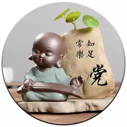 佛系可爱小和尚姓氏微信头像,知足常乐,看看有没有你的姓氏

