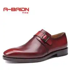 固特异男士皮鞋手工定制款秋冬套脚商务正装头层小牛皮男鞋订做
