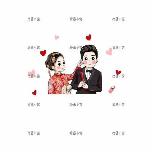 彩萌手绘真人漫画定制卡通q版照片转绘画情侣头像装饰礼物
