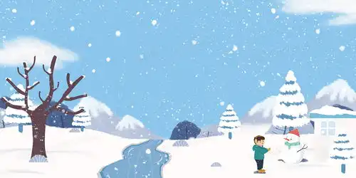 冬天手绘卡通雪景堆雪人背景背景图片下载4724x2362像素jpg格式编号1kjfmongv图精灵

