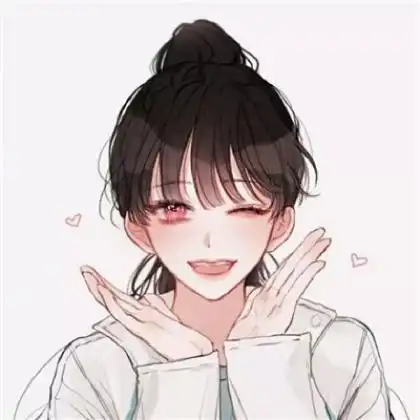 二次元q版情侣头像动漫一男一女合眼可爱点
