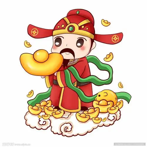新年财神拜年png素材设计图
