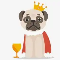 巴哥犬抽象情侣头像
