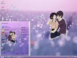 求薰衣草背景唯美浪漫动漫情侣图
