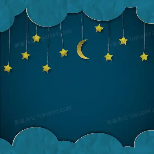 卡通剪纸星星月亮夜空背景背景图片素材免费下载jpg格式800800像素熊猫办公
