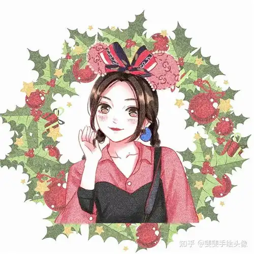 手绘人物手绘头像女生情侣手绘头像卡通呆萌一对手绘头像女可爱
