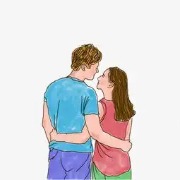 唯美感情对望的情侣浪漫情人节爱情插画免扣图片素材其他格式下载动漫人物大全
