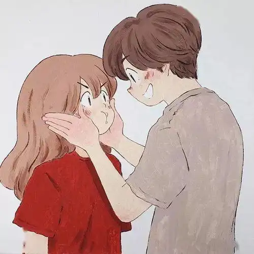 撩人的情侣日常插画

