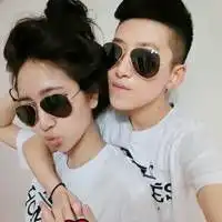 白色情侣头像.不要字.带墨镜的
