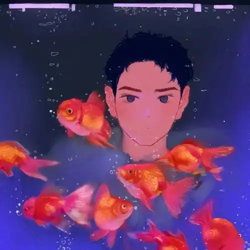 插画意境情侣头像砰砰在左边,你在砰砰里
