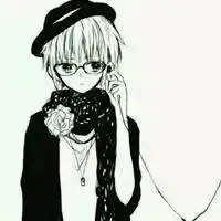 黑白情侣漫画图片女生穿黑裙子男生穿白半截袖
