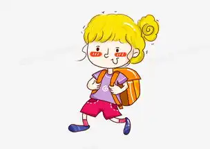 卡通可爱小女孩背书包上学元素png图片素材免费下载psd格式熊猫办公
