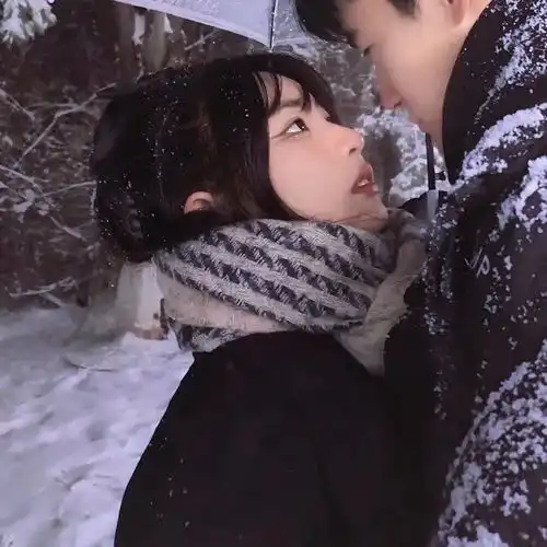 适合冬天的氛围感情侣头像
