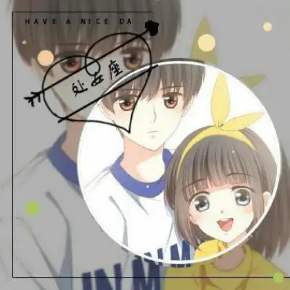 十二星座专属情侣头像图片,卡通一男一女带字一套

