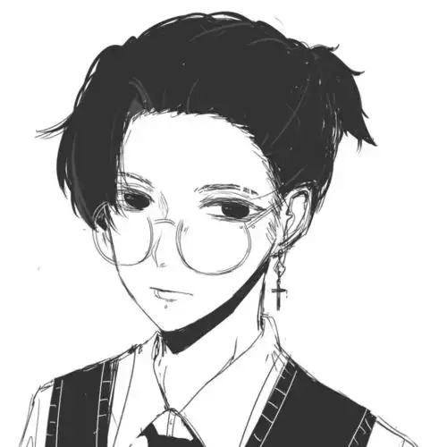 男头黑白男生漫画头像,就是这么酷
