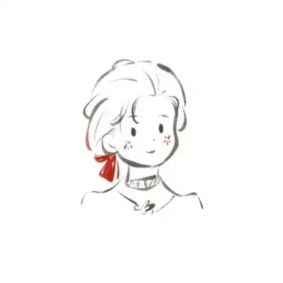 可爱简笔画女头
