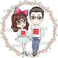 穿婚纱手拿小花的卡通微信头像图片大全
