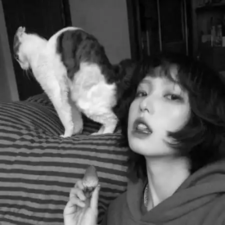 可爱贴纸黑白女生头像,真心不错快来拿图吧
