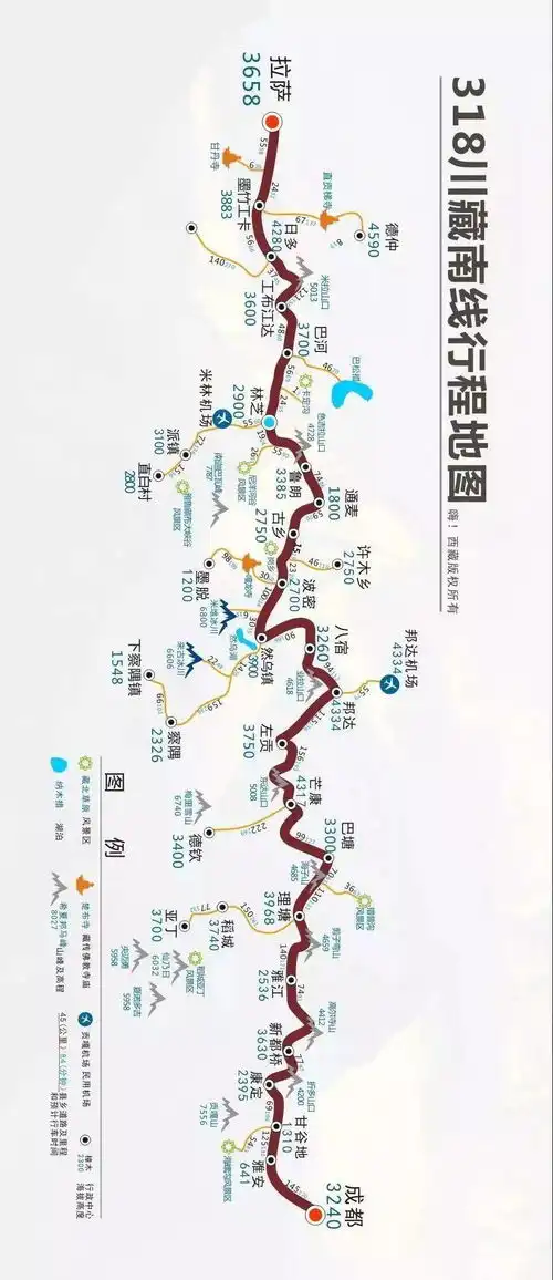 西藏旅行线路地图大全
