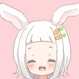 二次元萌妹子头像粉色系兔耳朵银发
