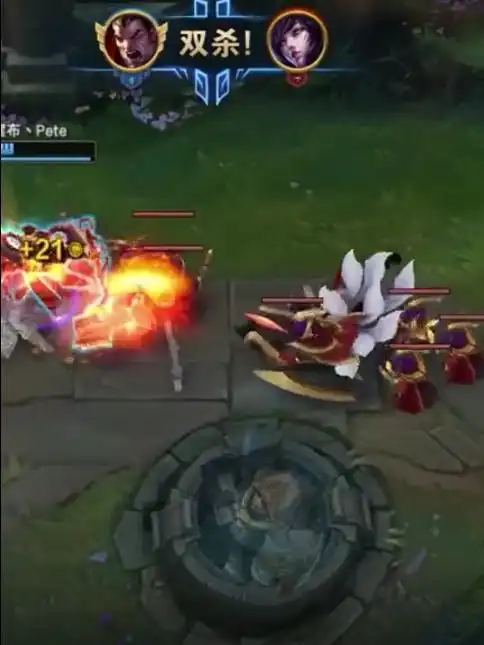 英雄联盟诺手1v2,极限反杀两人
