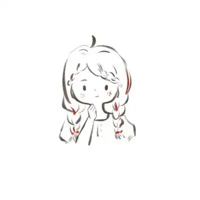 白底简约头像可爱小女生最火简约创意白底人物头像
