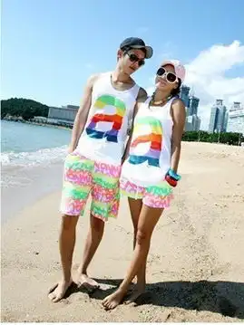游玩必备男女情侣个性沙滩t桖
